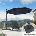thumbnail image 5 of PURPLE LEAF 10 Feet Patio Umbrella With Base Outdoor Cantilever Round Aluminum Offset With 360-Degree Rotation for Deck Garden Pool Navy Blue, 5 of 8