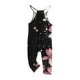 thumbnail image 5 of MKOSPLRT Overall Jumpsuit for Girl Casual V Neck Spaghetti Strap Jumpsuits Fashion Floral Graphic Harem Overalls Baggy Jumpers with Pocket, 5 of 8
