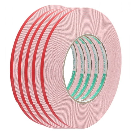 5pcs 10M 6mm x 1mm Dual-side Adhesive Shockproof Sponge Foam Tape Red White