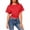 Red, variant on OGLCCG Crop Tops for Women Loose Fit Crew Neck Batwing Sleeve T-Shirts Summer Casual Solid Color Basic Going Out Tees Blouses,S,Orange