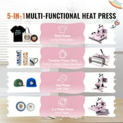 BENTISM Heat Press Machine 6 in 1, 15X15 Combo Digital Multifunctional Sublimation Heat Transfer Machine, 360 Degree Rotation Swing Away Heat Press for Printing T Shirts Hat Mug Cap Plate 1050W