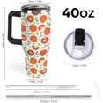 thumbnail image 2 of Red Tomatoes Leaf Pattern 40oz Tumbler with Straw And Lid Insulated Stainless Steel Travel Tumbler Coffee Cup Mug Water Bottle with Handle, Fits in Car Cup Holder, 2 of 6