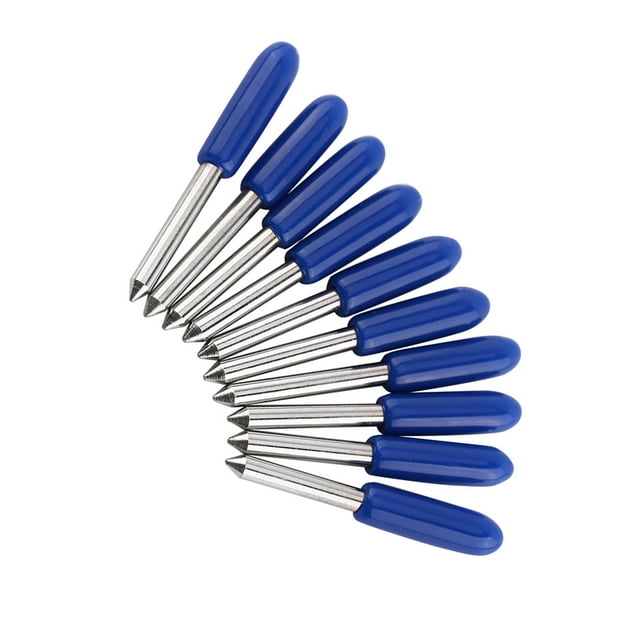 10 Pcs Lame en Carbure Cimentée pour Couper 30 45 60 Degrés, Haute Précision, Lames Standard, Capuchons Rouges, Rangement Facile avec Diamètre d'Arbre de 2mm