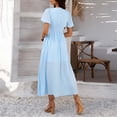thumbnail image 3 of WILLBEST Vestidos De Verano Ocio Viajes Vacaciones Estilo Cuello En V Cintura Alta Manga Corta Vestido Dividido Mujer Cinco ¡Descripción!, 3 of 3