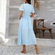 thumbnail image 3 of WILLBEST Vestidos De Verano Ocio Viajes Vacaciones Estilo Cuello En V Cintura Alta Manga Corta Vestido Dividido Mujer Cinco ¡Descripción!, 3 of 3
