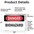 thumbnail image 2 of (2 Pack) Biohazard OSHA Danger Sign 10 Inch X 7 Inch Vinyl Label Decal Sticker Weather Resistant, UV Protected for Workplace, Business, and Construction Site, Made in the USA, 2 of 7