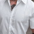 thumbnail image 5 of Yaoyar Men's Casual Button Down Shirts Short Sleeve Textured Summer Beach Shirt with Pocket, 5 of 7