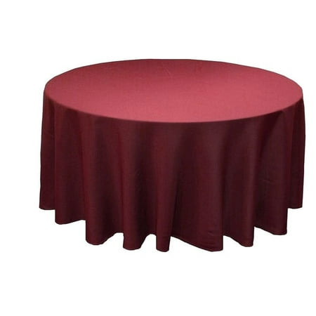 6 Pack 132" Inch round Polyester Tablecloth 24 COLOR Table Cover Wedding Banquet", (Color: burgundy)
