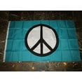 thumbnail image 2 of 3x5 Peace Symbol Teal Blue Flag 3'x5' Banner Brass Grommets 100D, 2 of 6