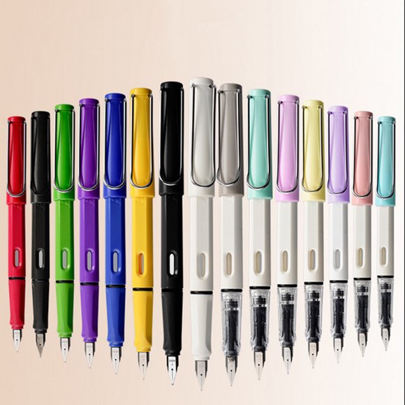 Lubelski Calligraphy Practice Fountain Pen, Extra Fine Nib, 0.5mm, Assorted Ink Colors, 1 Count