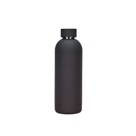 

enquiret Thermal Cup Double-Wall Stainless 500ML Large Capacity Tea Vacuum Flask Outdoor Sports Hot Water Bottle Kitchen Tools Black 500ml（73*224mm）