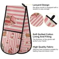 thumbnail image 2 of Yayeee Double Oven Mitt Kitchen Heat Resistant Baking 35" x7" Quilted Glove, White Gingerbread Houses, 2 of 6