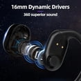 thumbnail image 5 of Sainellor 2025 Últimos auriculares de conducción de aire de oído abierto, auriculares inalámbricos Bluetooth 5.2 con tiempo de reproducción de 56 horas, auriculares deportivos impermeables IPX5, contr, 5 of 5