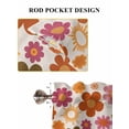thumbnail image 6 of Bohemia Floral 2 Panel Kitchen Curtains for Windows, Vintage Orange Pink Flowers Boho Style Beige Bathroom Privacy Curtain, Home Décor Window Treatment for Bedroom/Living Room 55"x45", 6 of 6