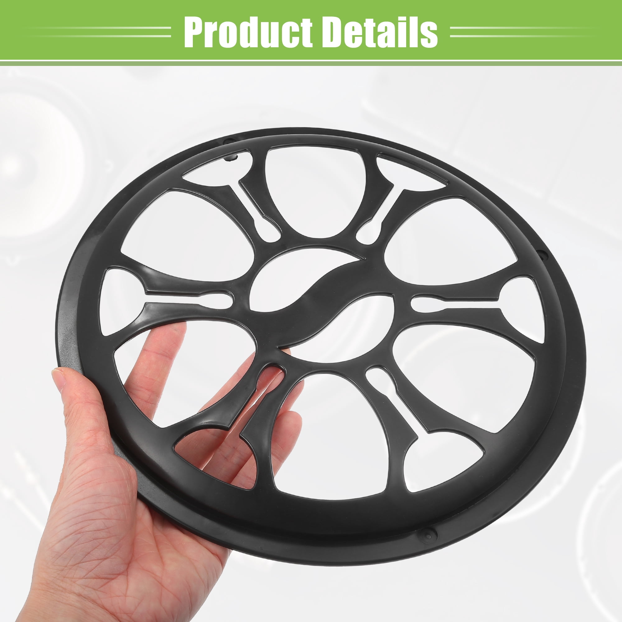 Unique Bargains Car Speaker Grills Cover with Mounting Screws ABS - Pack of 2 Black 10"