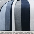 thumbnail image 2 of Cozy Line Navy Blue Gray Striped Boy 100% Cotton 3 Piece Reversible Quilt Set, Queen, 2 of 6
