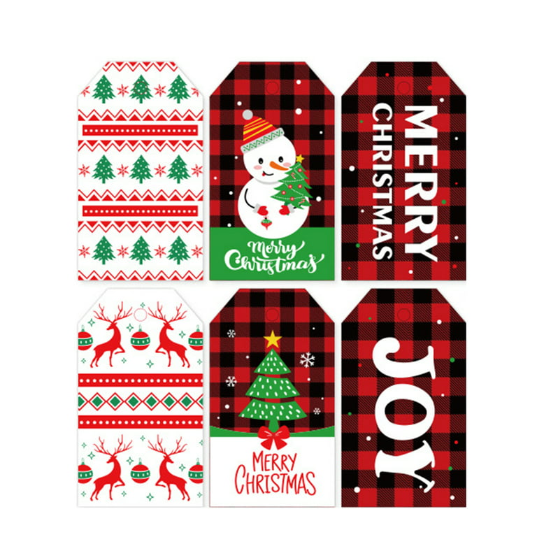 D-GROEE 1 Set Christmas Gift Tags Kraft Paper Christmas Gift Tags