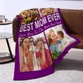 thumbnail image 2 of AISENIN Custom Gifts for Mom Blanket Custom Blankets with Photos Best Mom Ever Personalized Picture Blanket Customized Blankets with Photo Collage Throw Christmas Birthday for Mom, 2 of 5