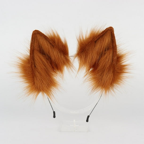 Simulación Gato Zorro Oreja Diadema Lindo Animal Lobo Pelo Bucle Lolita