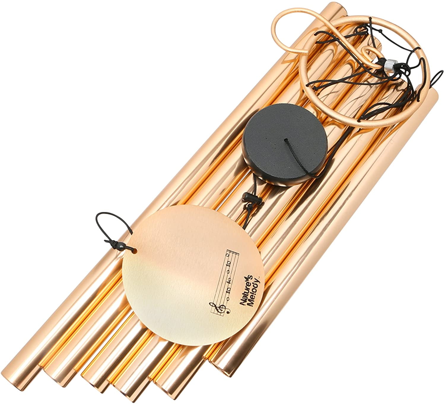 Natures Melody Outdoor Windchime Ornaments, Aluminum Rose Gold, 28"
