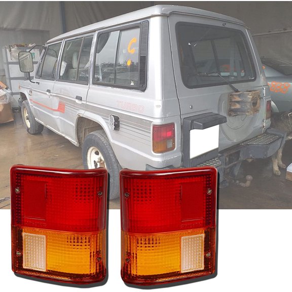 APSMOTIV Direct Replacement 2x Rear Combination Light Assembly Tail Lights 12v Bulbs Suitable for Mitsubishi Pajero / Shogun SUV 1983 to 1991 Models