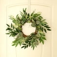 thumbnail image 4 of Artificial Eucalyptus Wreath with Twig Base, 18"/20" Leaves Wreath for Home Front Door Hanging Wedding Party Decor - 50cm, 4 of 7