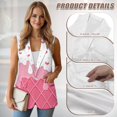 thumbnail image 5 of Psesaysky Womens Casual Vest Pink Ice Cream Print Sleeveless Blazer Single Button Front Jacket Office Notched Lapel Trendy Blazers with Pockets, Size 5XL, 5 of 6
