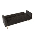 thumbnail image 7 of Leumius 71 inches Convertible Futon Sofa Bed,Modern Loveseat Sofa Couch Sleeper Sofa Bed with 2 Pillows for Living Room,Black, 7 of 7