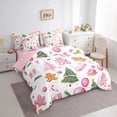 thumbnail image 3 of jejeloiu Cartoon Gingerbread Man 7-Piece Twin Bedding Sets,Chic Christmas Tree Bedding Comforter Set,Xmas Theme Dessert Candy Cane Sheet Sets For Girl Kids,Breathable Home Decor Reversible, 3 of 8