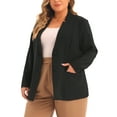 thumbnail image 4 of Agnes Orinda Plus Size Business Suit Blazer for Women Button Long Sleeve Office Work Blazer Jacket, 4 of 5