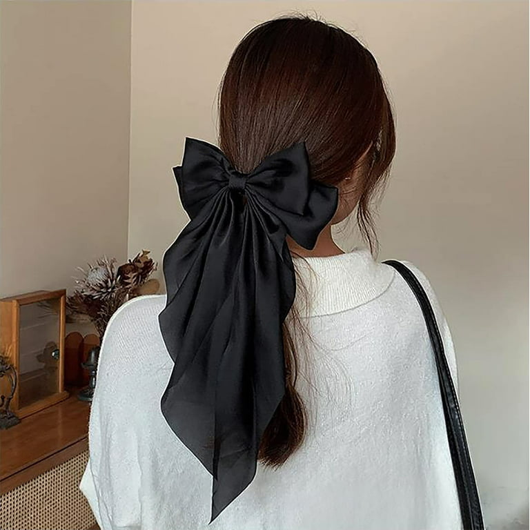 Handmade Black Silk Velvet Hair Bow Collection
