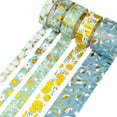 thumbnail image 2 of Wrapables Decorative Gold Foil Washi Tape Box Set for Arts & Crafts, Scrapbooking, Stationery, Diary (10 Rolls), Blue Green Bloom, 2 of 7