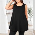 thumbnail image 6 of Timegard Tank Tops for Women Plus Size Round Neck Sleeveless Loose Fitting Blouse Summer Casual Tops with Pockets, 6 of 6
