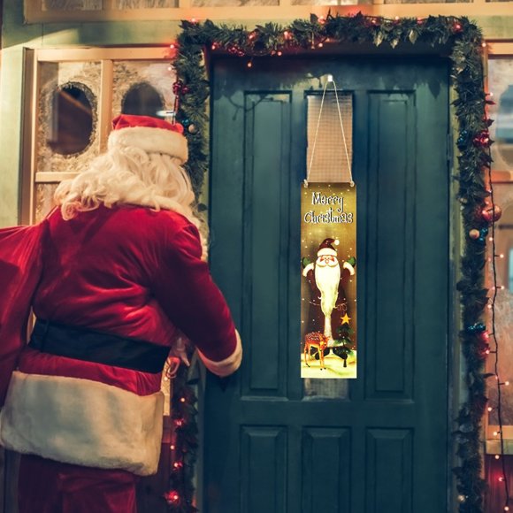 Fiudx Colgante Navideño de Madera, Elegante Decoración Navideña, Diseño Único de Madera, Decoración Festiva para Fiestas, Adorno de Pared para El Hogar o La Oficina, Ideal para Fiestas Navideñas, 1 P