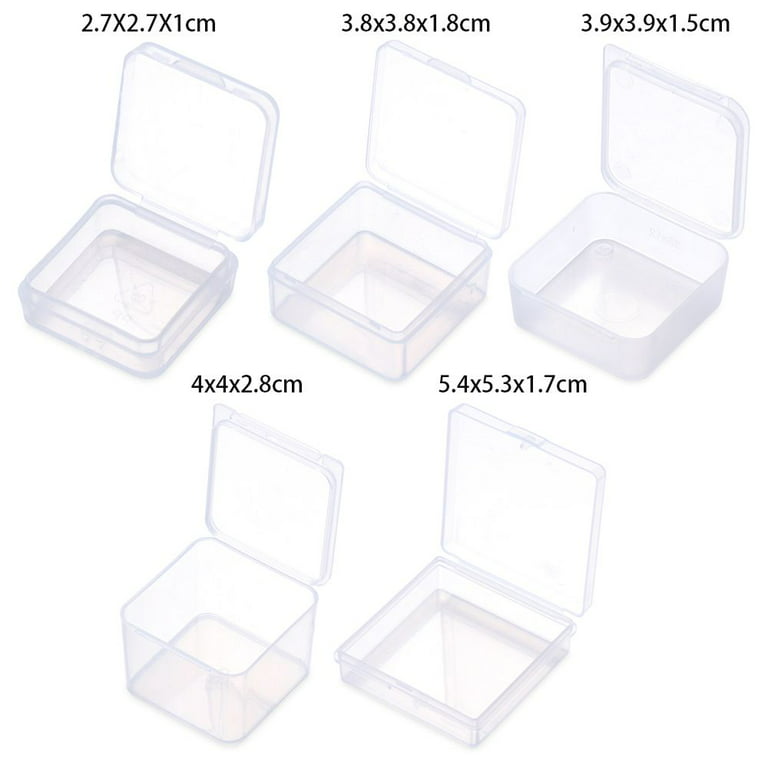 Useful Nail Art Screw Storage Plastic Transparent Small Storage Box Pill  Chip Box Jewelry Organizer Case Beads Container 5.4X5.3X1.7CM 
