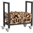thumbnail image 1 of Firewood Rack Outdoor, Fireplace Wood Log Rack Indoor, Firewood Holder Storage With Wheels, Heavy Duty Logs Holder Stand For Patio Deck, Wood Pile Storage Stacker Organizer, 1 of 5