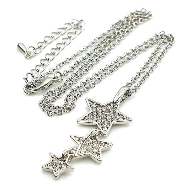 C Collar de estrella de cinco puntas Collar con incrustaciones de diamantes de temperamento simple para estudiantes