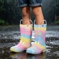 thumbnail image 5 of SUYIDA Gradient Rain Boots for Girls Mid Calf Waterproof Easy On Boots Non Slip Sole All Seasons Outdoor Play Boots, 5 of 6