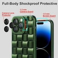 thumbnail image 3 of Compatible with iPhone 14 Pro Case with Camera Lens Protector, Cute 3D Plaid Design iPhone 14 Pro Phone Case for Women Girls, Soft TPU Shockproof Protective Cover 14 Pro Green, 3 of 12