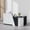 70.8-Left-marble, variant on Haooyeah L-Shaped Reception Desk Right, Curved Corner, Lock Drawer, Cabinet, 39.3"x70.8", White Marble & Black