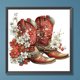 thumbnail image 1 of Cuadros Decorativos Pintura de diamante 5D DIY Juego de brocas redondas completas Botas de vaquero Decoración para el hogar 4pcs DQrwqpou embutido en tela, 1 of 7