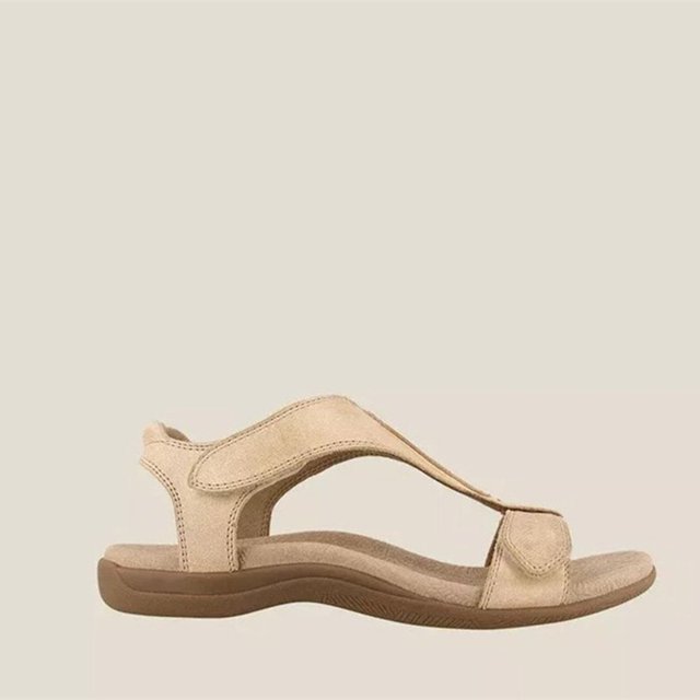 Sandalias de estilo romano de talla grande europeas y americanas, sandalias de playa informales planas para mujer