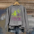 thumbnail image 3 of Yes I Can Drive A Stick Halloween Sweatshirts for Women Long Sleeve Crewneck Witch Graphic Sweatshirt Pullover Tops, 3 of 4