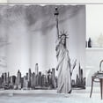thumbnail image 1 of Ambesonne Black and White Shower Curtain, Liberty, 69"Wx70"L, Grey, 1 of 3