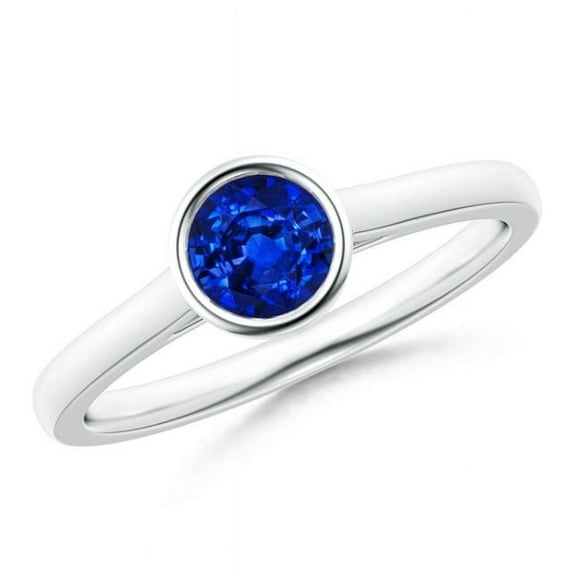 Round Shape Blue Sapphire Cocktail Band Ring 925 Sterling Silver September Birthstone Valentine Day Birthday Gift Gemstone Jewelry