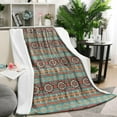 thumbnail image 2 of Soft, Stylish & Cozy Bohemian Sherpa Throw Blanket - 50x60in Plush Flannel Blanket, Colorful Striped Bed Throw Blanketfor Couch Sofa Office Camping, 2 of 5