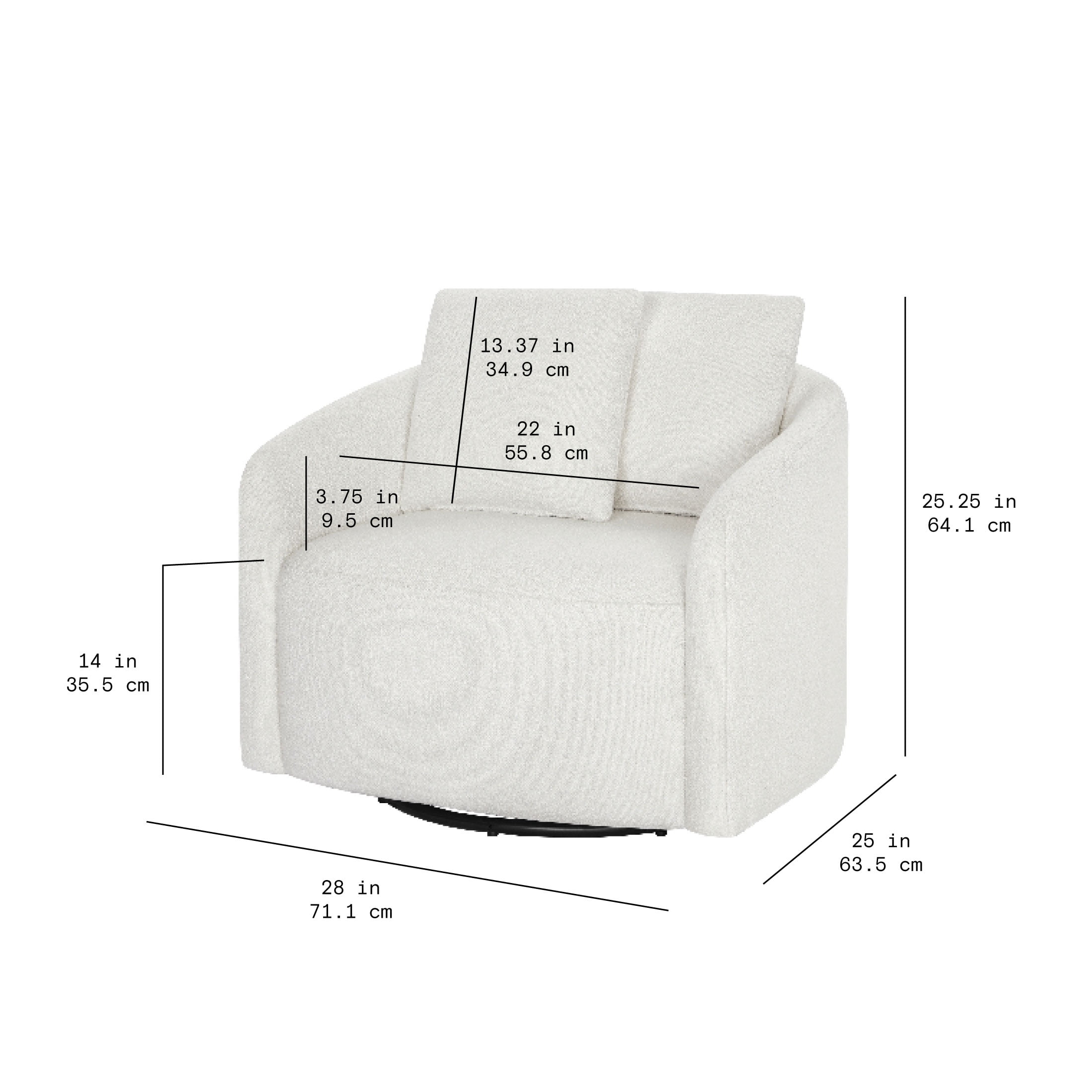 Beautiful Drew Kids Accent Chair by Drew Barrymore, Cream Bouclé Fabric