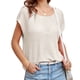 thumbnail image 3 of Camisas de Manga Corta Mujeres de Moda de Color Sólido Cuello Redondo de Punto Superior, Grande Blusa de Poliéster Casual para el Verano Al Aire Libre Y el Uso Diario, 3 of 5