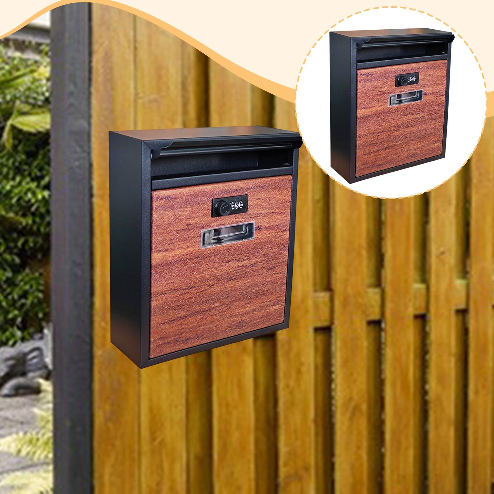 CoudarTitie Wall Mount Mailbox, Mail Box with Lock Iron Large Entrance Drop Box Post Box for