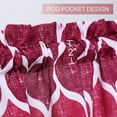 thumbnail image 2 of Haperlare 54"W x 15"L Geometric Moroccan Printed Short Voile Sheer Valance Curtains for Kitchen Cafe Bathroom Small Window, Red/Burgundy, 1 Panel, 2 of 6